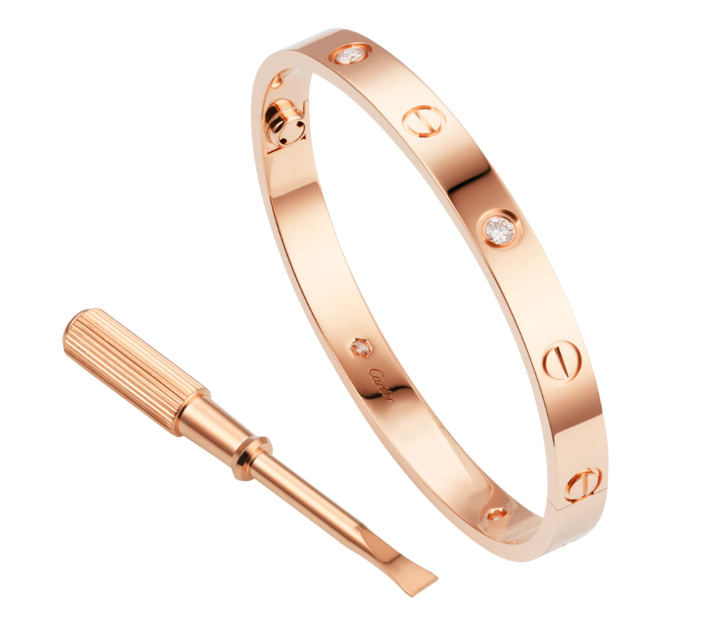 【2024】【関税負担なし】本物保証 LOVE BRACELET, 4 DIAMONDS ブレスレット、ダイヤモンド4個